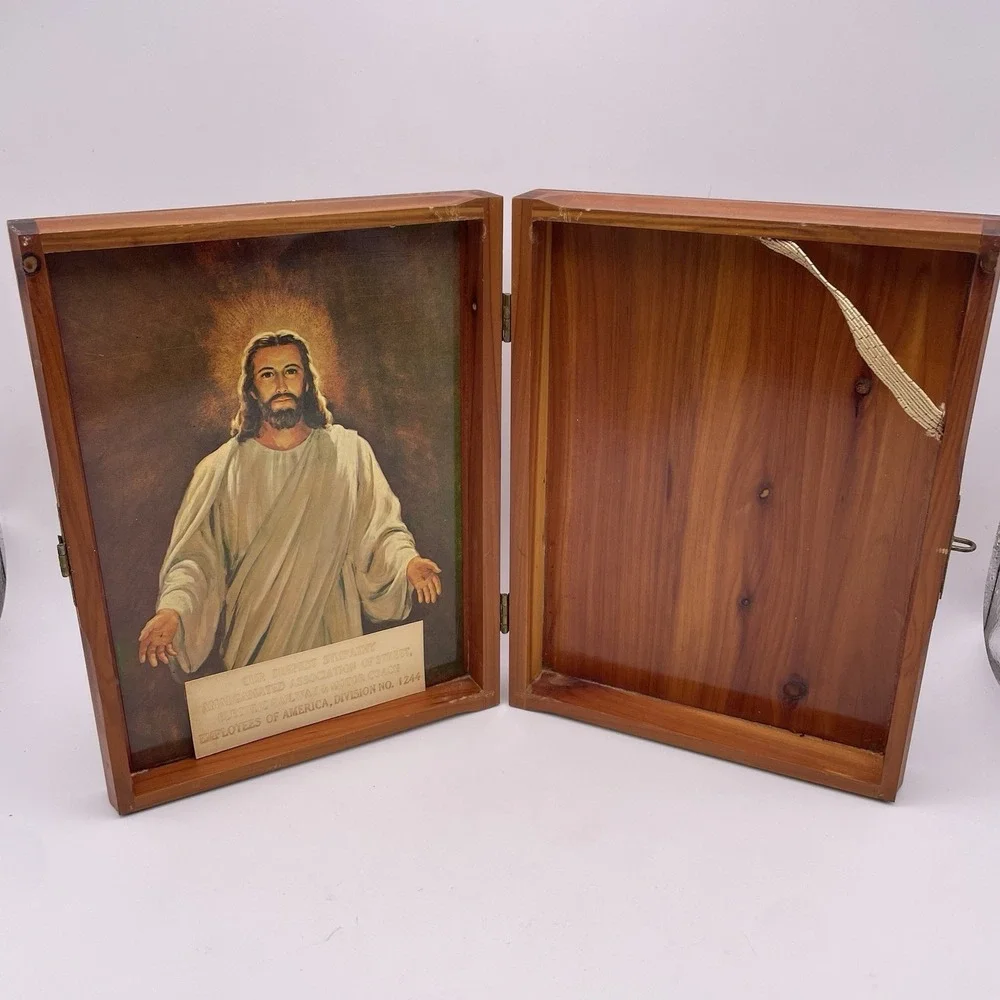 Vtg Bible‎ KJV Memorial Ed & Wood Box -Street Electric Railway- Union Made - USA